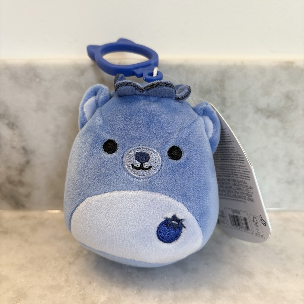 Squishmallow Brunswick the Blueberry Bear 3" Clip-On NWT Hybrid Crossover Series